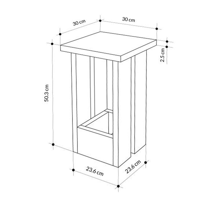 Τραπεζάκι βοηθητικό Tasos Megapap χρώμα λευκό 30x30x50,3εκ. Τραπεζάκι βοηθητικό Tasos Megapap χρώμα λευκό 30x30x50,3εκ.