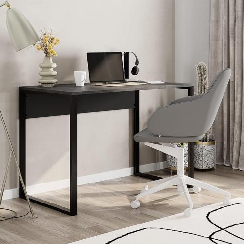Γραφείο εργασίας Inna Megapap χρώμα γκρι ρετρό - silky black 100x60x75εκ.