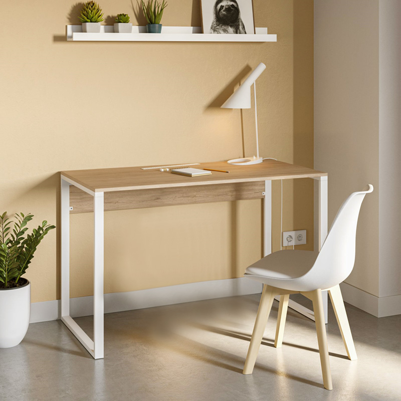 Γραφείο εργασίας Inna Megapap χρώμα sapphire oak - λευκό 100x60x75εκ. Γραφείο εργασίας Inna Megapap χρώμα sapphire oak - λευκό 100x60x75εκ.
