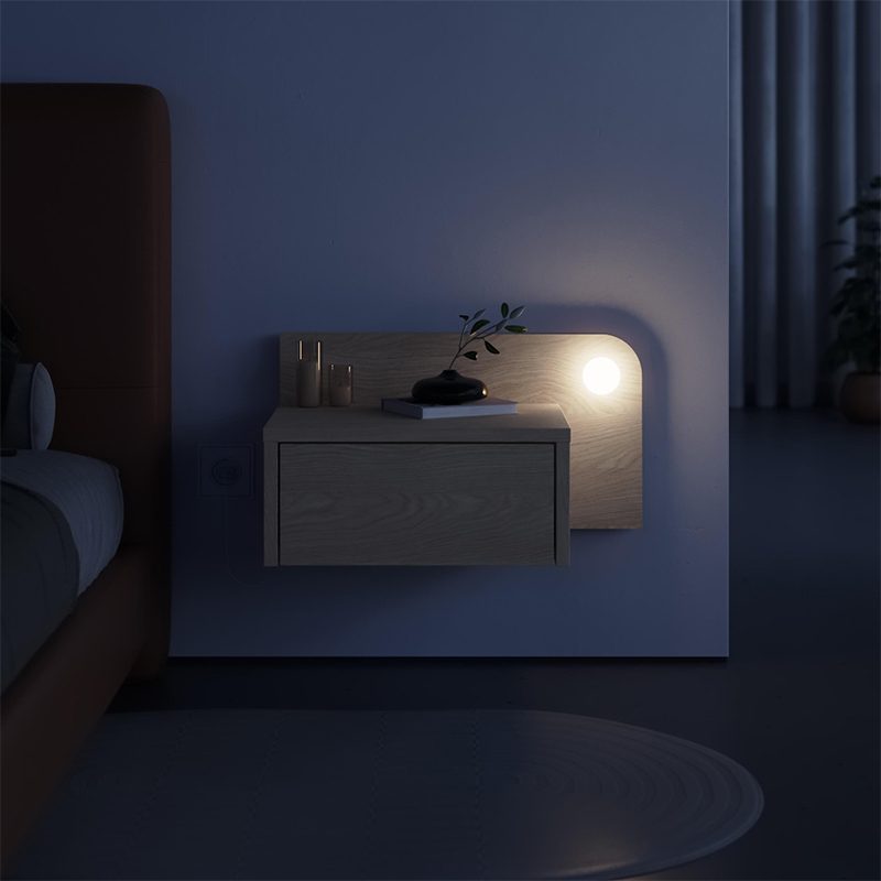 Κομοδίνο επιτοίχιο Dotta Megapap με LED χρώμα light oak 52x33,6x28εκ. Κομοδίνο επιτοίχιο Dotta Megapap με LED χρώμα light oak 52x33,6x28εκ.