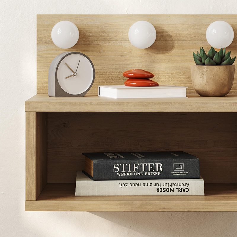 Κομοδίνο επιτοίχιο Treo Megapap με LED χρώμα sapphire oak 40x30x33,8εκ. Κομοδίνο επιτοίχιο Treo Megapap με LED χρώμα sapphire oak 40x30x33,8εκ.