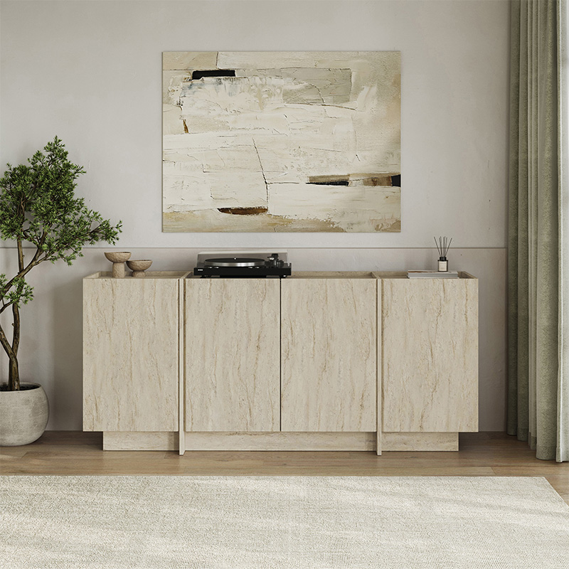 Μπουφές Dorma Megapap χρώμα travertine 180x45x80,2εκ.