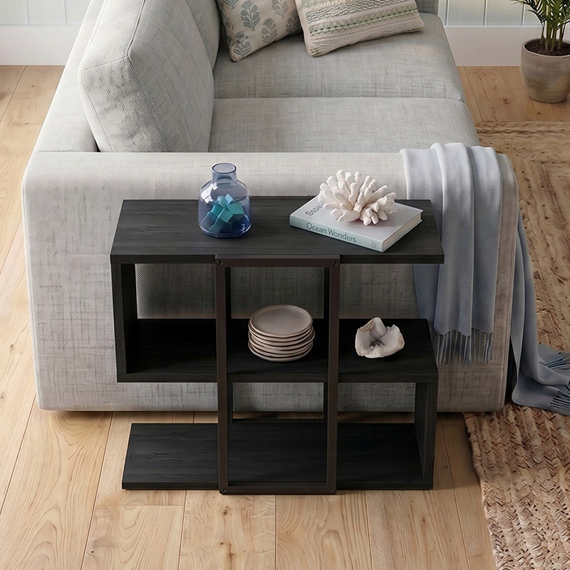 Τραπεζάκι βοηθητικό Homia Megapap χρώμα black wood 56x25x56,5εκ. Τραπεζάκι βοηθητικό Homia Megapap χρώμα black wood 56x25x56,5εκ.