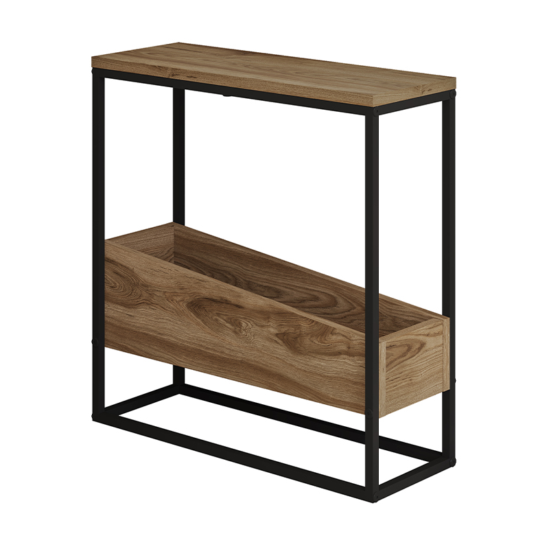Τραπεζάκι βοηθητικό Lido Megapap χρώμα καρυδί Ud 60x22x62εκ.