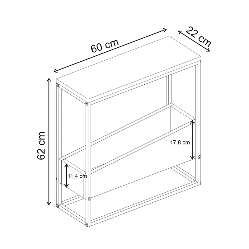 Τραπεζάκι βοηθητικό Lido Megapap χρώμα καρυδί Ud 60x22x62εκ.