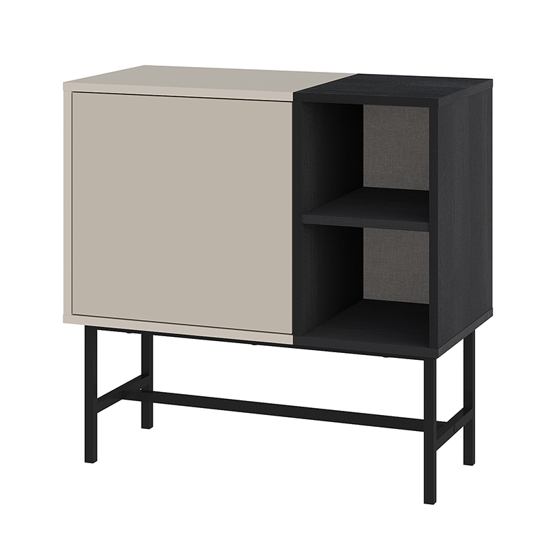 Μπουφές Mona Megapap χρώμα sandstone - black wood 81x40x80εκ. Μπουφές Mona Megapap χρώμα sandstone - black wood 81x40x80εκ.