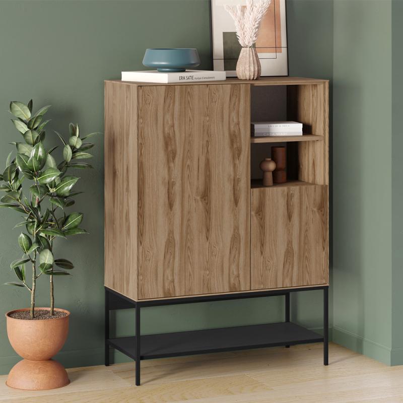 Μπουφές Amira Megapap χρώμα καρυδί Ud - black wood 90x40x125εκ. Μπουφές Amira Megapap χρώμα καρυδί Ud - black wood 90x40x125εκ.