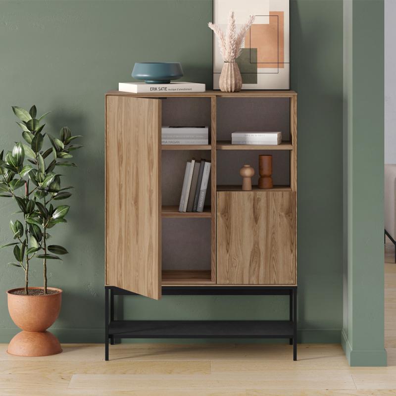 Μπουφές Amira Megapap χρώμα καρυδί Ud - black wood 90x40x125εκ. Μπουφές Amira Megapap χρώμα καρυδί Ud - black wood 90x40x125εκ.