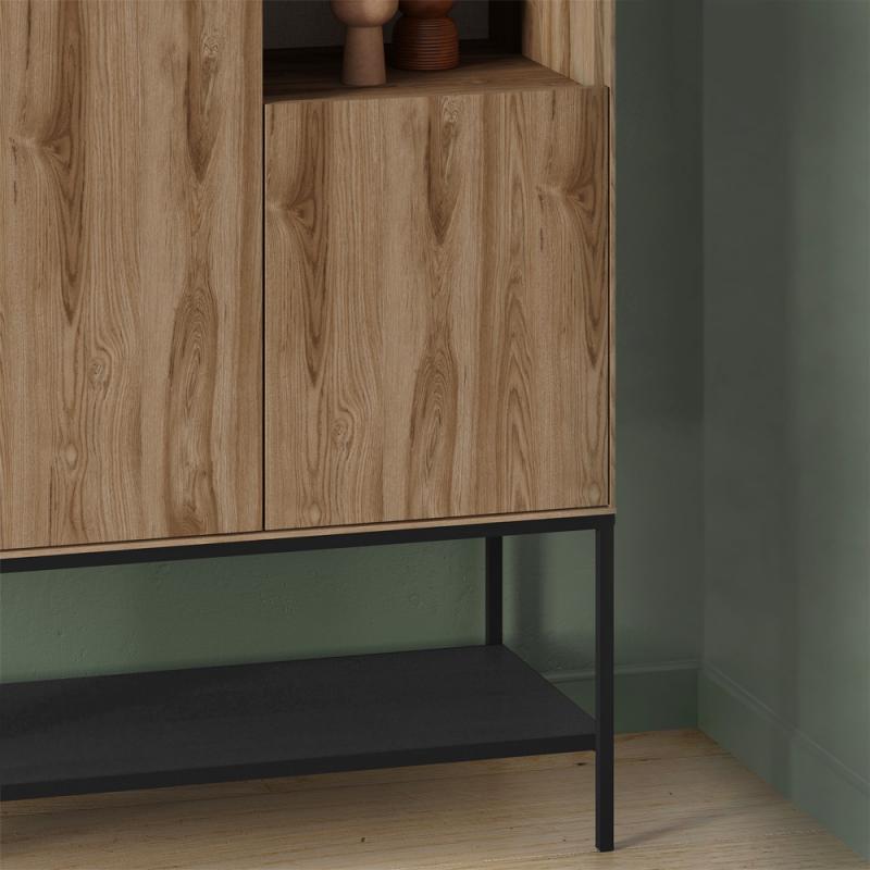 Μπουφές Amira Megapap χρώμα καρυδί Ud - black wood 90x40x125εκ. Μπουφές Amira Megapap χρώμα καρυδί Ud - black wood 90x40x125εκ.