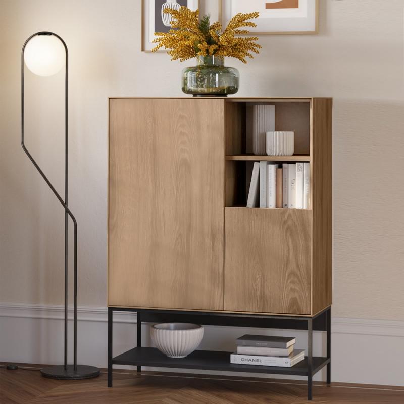 Μπουφές Amira Megapap χρώμα καρυδί Ud - black wood 90x40x125εκ. Μπουφές Amira Megapap χρώμα καρυδί Ud - black wood 90x40x125εκ.