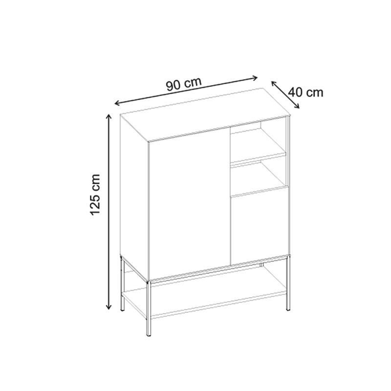 Μπουφές Amira Megapap χρώμα καρυδί Ud - black wood 90x40x125εκ. Μπουφές Amira Megapap χρώμα καρυδί Ud - black wood 90x40x125εκ.