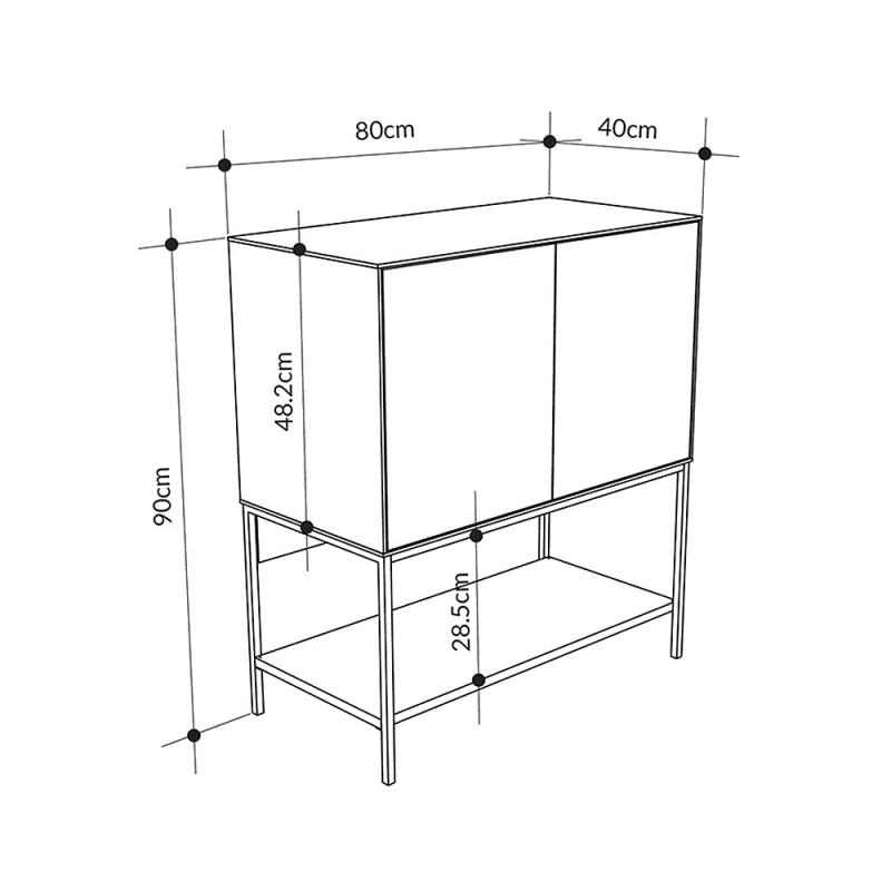 Μπουφές Amira Megapap χρώμα καρυδί Ud - black wood 80x40x90εκ. Μπουφές Amira Megapap χρώμα καρυδί Ud - black wood 80x40x90εκ.