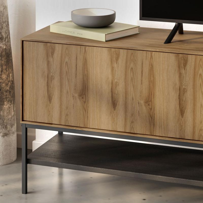 Έπιπλο τηλεόρασης Amira Megapap χρώμα καρυδί Ud - black wood 180x35x55εκ.