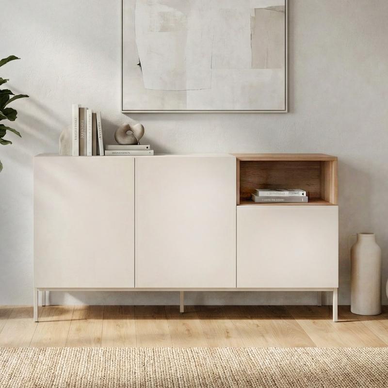 Μπουφές Cailin Megapap χρώμα sandstone - sepet oak 140x41,8x80εκ. Μπουφές Cailin Megapap χρώμα sandstone - sepet oak 140x41,8x80εκ.