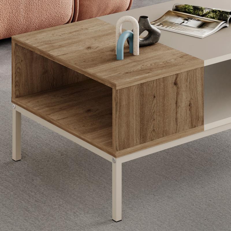 Τραπεζάκι σαλονιού Cailin Megapap χρώμα sandstone - sepet oak 90x56x40,6εκ. Τραπεζάκι σαλονιού Cailin Megapap χρώμα sandstone - sepet oak 90x56x40,6εκ.