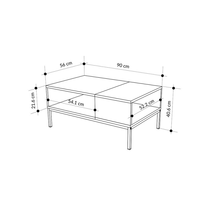 Τραπεζάκι σαλονιού Cailin Megapap χρώμα sandstone - sepet oak 90x56x40,6εκ. Τραπεζάκι σαλονιού Cailin Megapap χρώμα sandstone - sepet oak 90x56x40,6εκ.