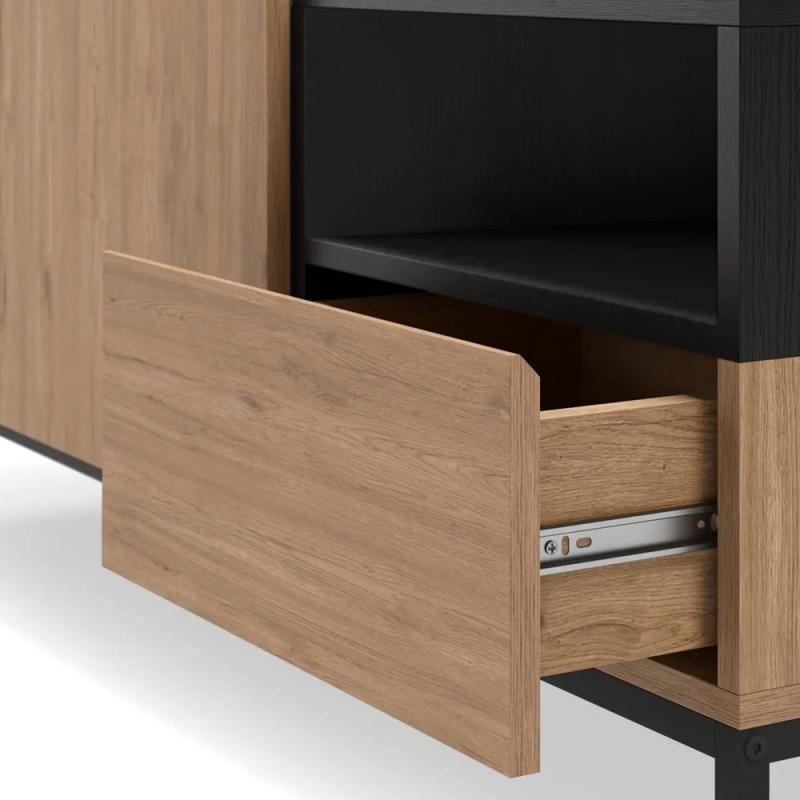 Έπιπλο τηλεόρασης Cailin Megapap χρώμα sepet oak - black wood 140x41,8x55εκ. Έπιπλο τηλεόρασης Cailin Megapap χρώμα sepet oak - black wood 140x41,8x55εκ.