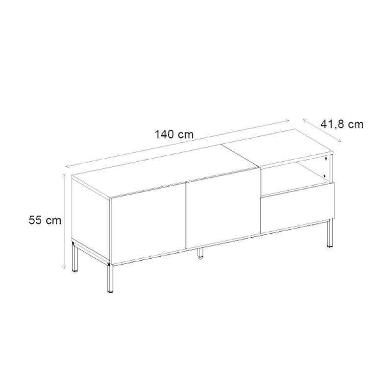 Έπιπλο τηλεόρασης Cailin Megapap χρώμα sepet oak - black wood 140x41,8x55εκ. Έπιπλο τηλεόρασης Cailin Megapap χρώμα sepet oak - black wood 140x41,8x55εκ.
