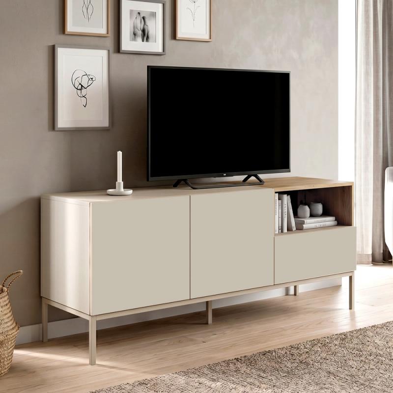 Έπιπλο τηλεόρασης Cailin Megapap χρώμα sandstone - sepet oak 140x41,8x55εκ. Έπιπλο τηλεόρασης Cailin Megapap χρώμα sandstone - sepet oak 140x41,8x55εκ.