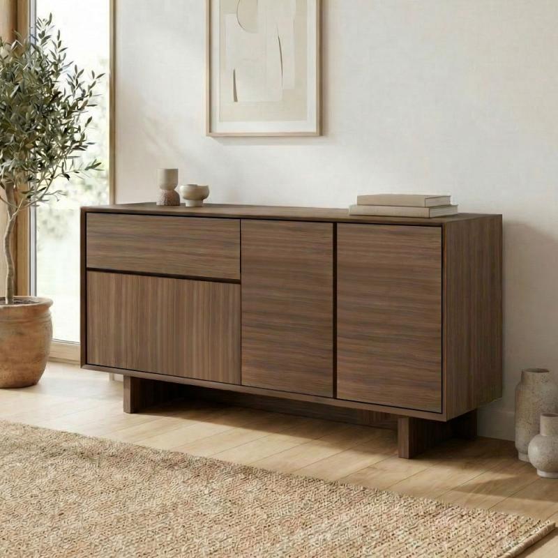 Μπουφές Capri Megapap χρώμα καρυδί milano 146x45x76,5εκ.
