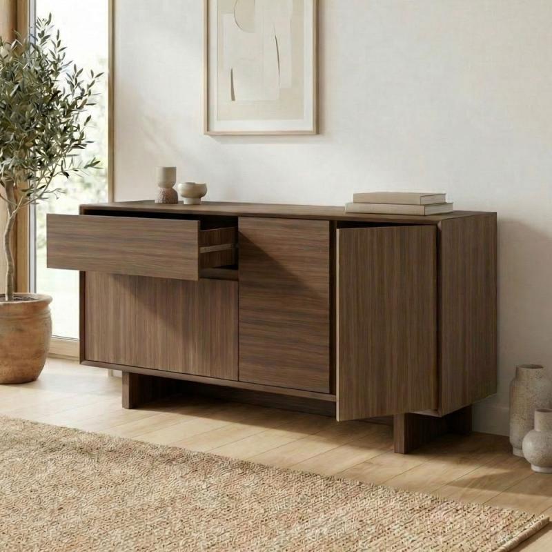 Μπουφές Capri Megapap χρώμα καρυδί milano 146x45x76,5εκ.