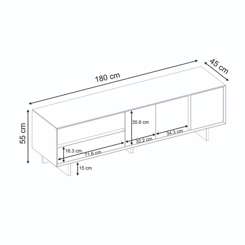 Έπιπλο τηλεόρασης Capri Megapap χρώμα sapphire oak 180x45x55εκ. Έπιπλο τηλεόρασης Capri Megapap χρώμα sapphire oak 180x45x55εκ.