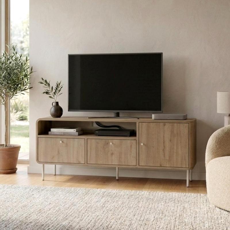 Έπιπλο τηλεόρασης Colia Megapap χρώμα sepet oak 140,3x34x55,7εκ. Έπιπλο τηλεόρασης Colia Megapap χρώμα sepet oak 140,3x34x55,7εκ.