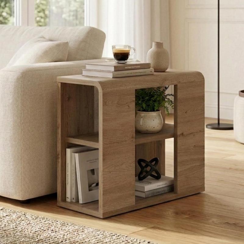 Τραπεζάκι βοηθητικό Colia Megapap χρώμα sepet oak 58x25x50εκ.