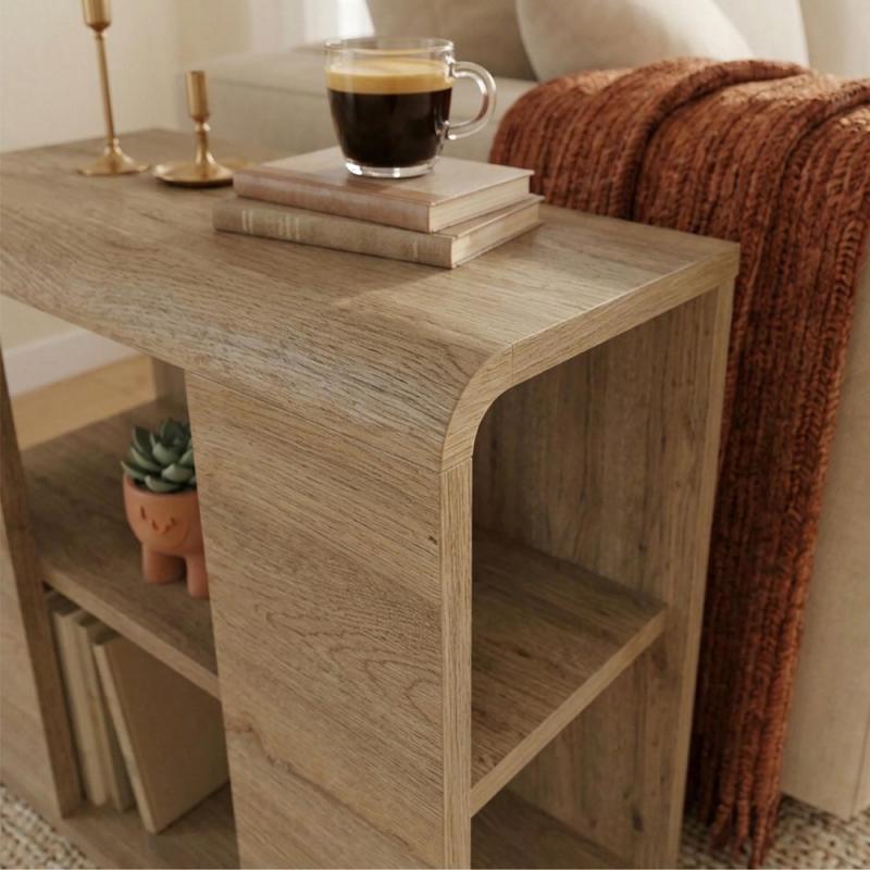 Τραπεζάκι βοηθητικό Colia Megapap χρώμα sepet oak 58x25x50εκ.