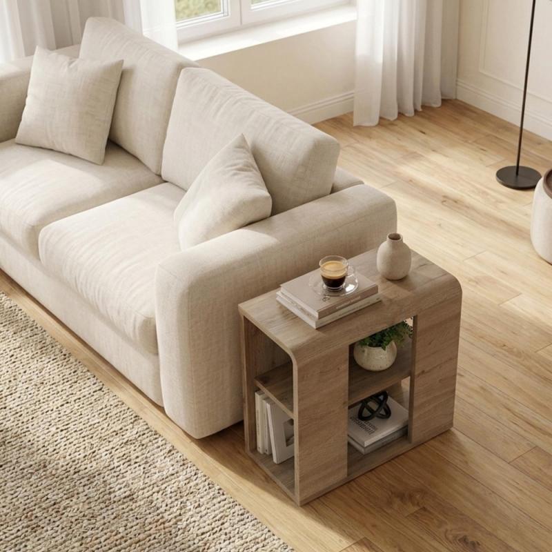 Τραπεζάκι βοηθητικό Colia Megapap χρώμα sepet oak 58x25x50εκ.