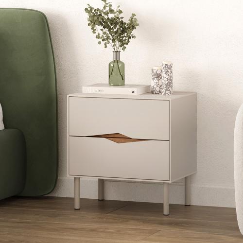 Κομοδίνο Marquise Megapap χρώμα sandstone 50x35x52,3εκ.