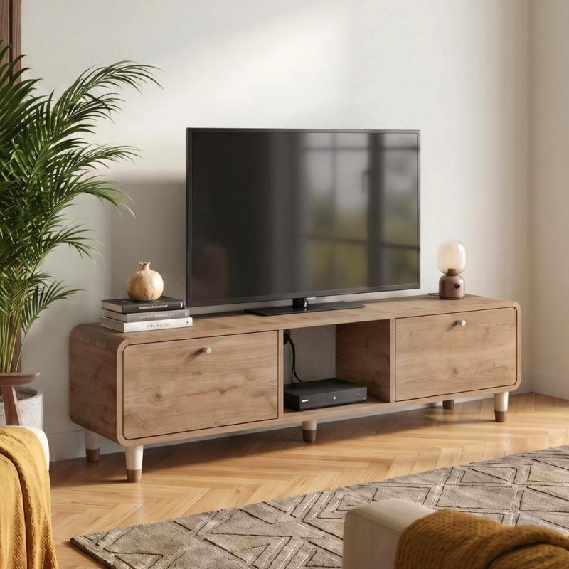 Έπιπλο τηλεόρασης Doro Megapap χρώμα sepet oak 150x34x41εκ. Έπιπλο τηλεόρασης Doro Megapap χρώμα sepet oak 150x34x41εκ.