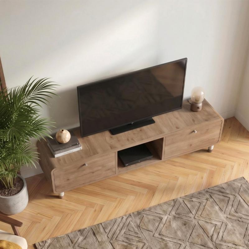 Έπιπλο τηλεόρασης Doro Megapap χρώμα sepet oak 150x34x41εκ. Έπιπλο τηλεόρασης Doro Megapap χρώμα sepet oak 150x34x41εκ.