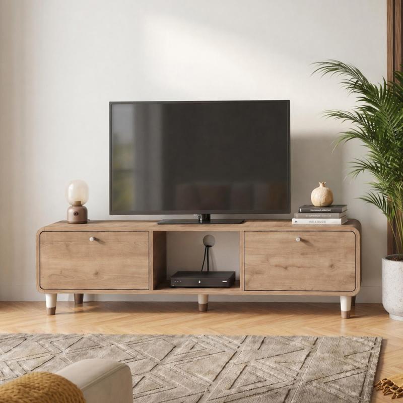 Έπιπλο τηλεόρασης Doro Megapap χρώμα sepet oak 150x34x41εκ. Έπιπλο τηλεόρασης Doro Megapap χρώμα sepet oak 150x34x41εκ.