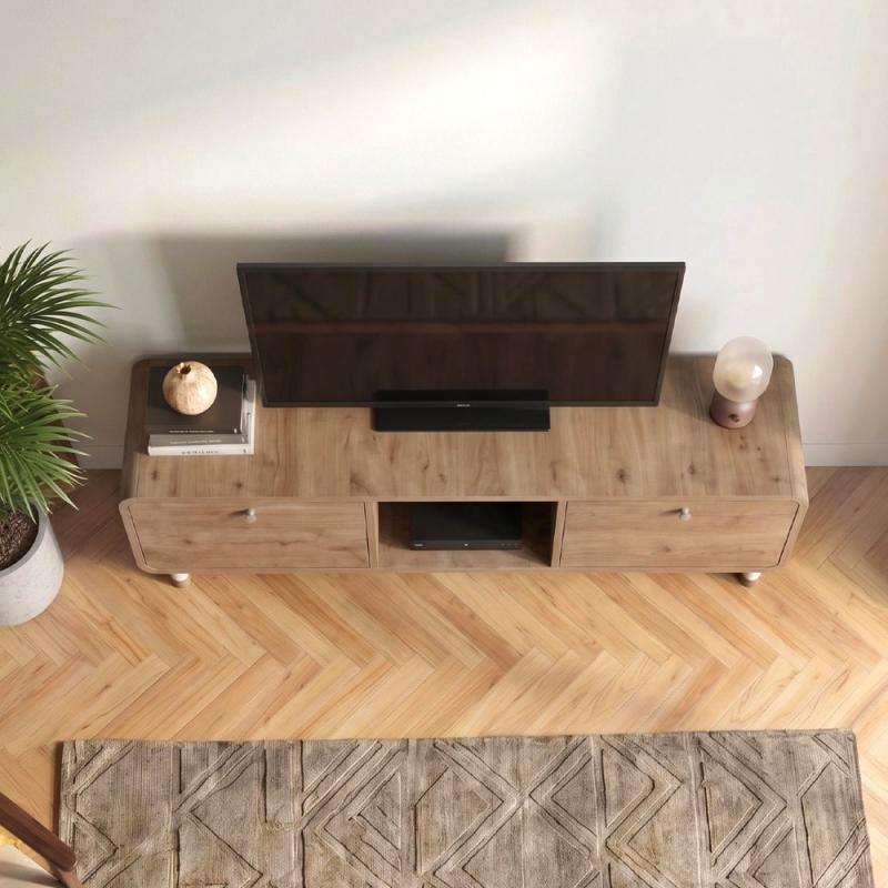 Έπιπλο τηλεόρασης Doro Megapap χρώμα sepet oak 150x34x41εκ. Έπιπλο τηλεόρασης Doro Megapap χρώμα sepet oak 150x34x41εκ.