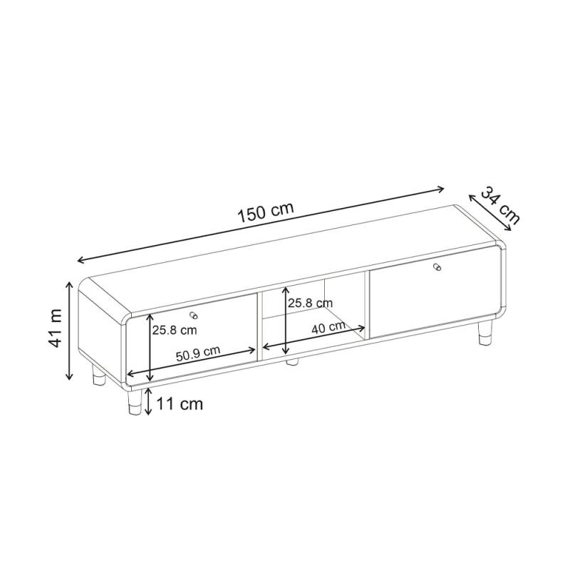 Έπιπλο τηλεόρασης Doro Megapap χρώμα sepet oak 150x34x41εκ. Έπιπλο τηλεόρασης Doro Megapap χρώμα sepet oak 150x34x41εκ.