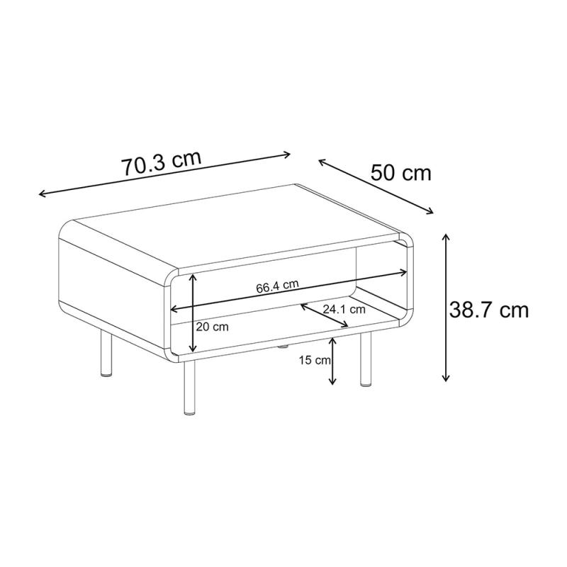 Τραπεζάκι σαλονιού Draen Megapap χρώμα sepet oak 70,3x50x38,7εκ. Τραπεζάκι σαλονιού Draen Megapap χρώμα sepet oak 70,3x50x38,7εκ.
