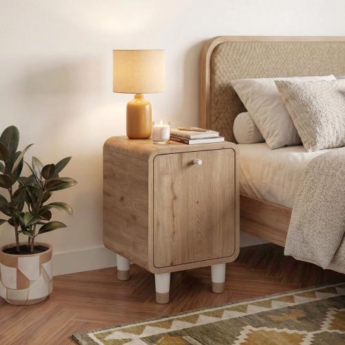 Κομοδίνο Doro Megapap χρώμα sepet oak 35,3x34x51εκ.