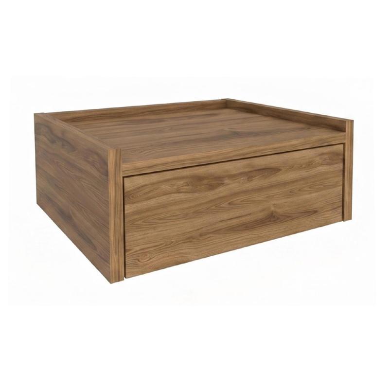 Κομοδίνο επιτοίχιο Brisa Megapap χρώμα καρυδί Ud 42x35x18,2εκ. Κομοδίνο επιτοίχιο Brisa Megapap χρώμα καρυδί Ud 42x35x18,2εκ.