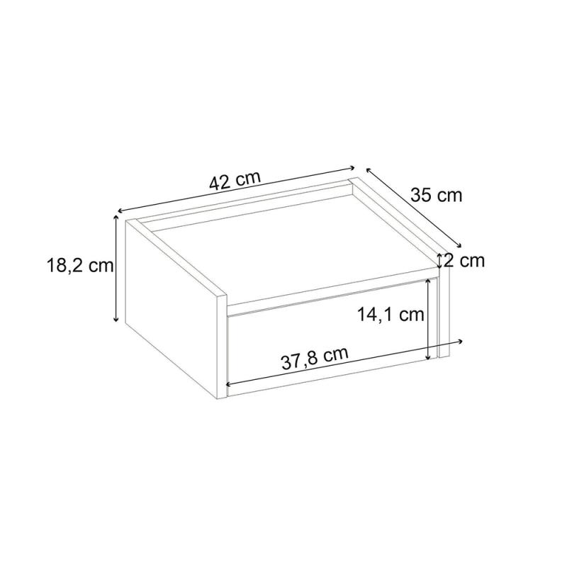 Κομοδίνο επιτοίχιο Brisa Megapap χρώμα καρυδί Ud 42x35x18,2εκ. Κομοδίνο επιτοίχιο Brisa Megapap χρώμα καρυδί Ud 42x35x18,2εκ.