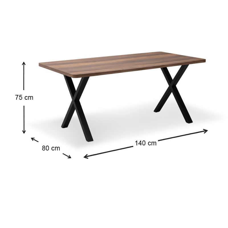 Τραπέζι Jeremy Megapap Mdf - μεταλλικό χρώμα καρυδί 140x80x75εκ. Τραπέζι Jeremy Megapap Mdf - μεταλλικό χρώμα καρυδί 140x80x75εκ.