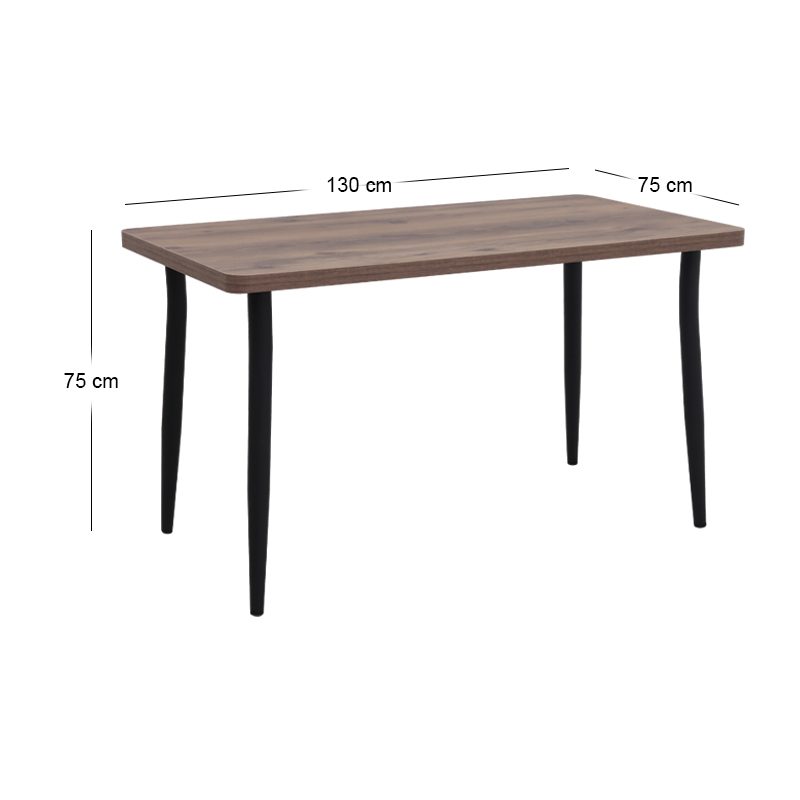 Τραπέζι Levico Megapap Mdf - μεταλλικό χρώμα καπνιστή καρυδιά 130x75x75εκ. Τραπέζι Levico Megapap Mdf - μεταλλικό χρώμα καπνιστή καρυδιά 130x75x75εκ.