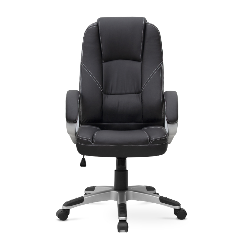Καρέκλα γραφείου διευθυντική Robie Megapap από τεχνόδερμα χρώμα μαύρο 64x62x108/118εκ.