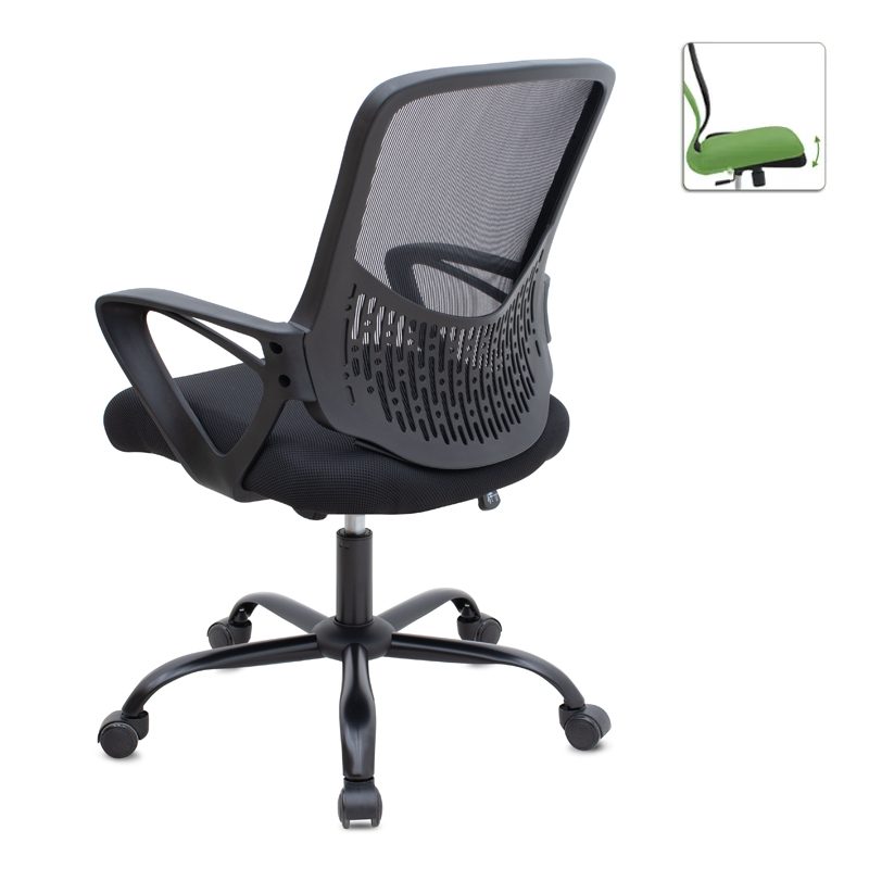 Καρέκλα γραφείου Freda Megapap με ύφασμα Mesh χρώμα μαύρο 65x65x90/100εκ.