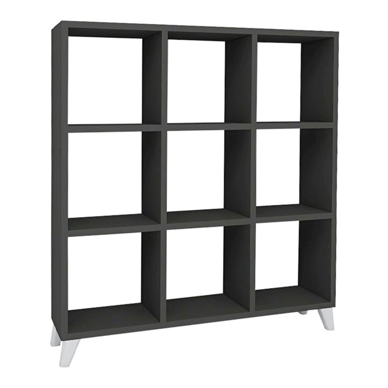 Βιβλιοθήκη μελαμίνης Saul Megapap χρώμα ανθρακί 88,2x20x88,2εκ. Βιβλιοθήκη μελαμίνης Saul Megapap χρώμα ανθρακί 88,2x20x88,2εκ.