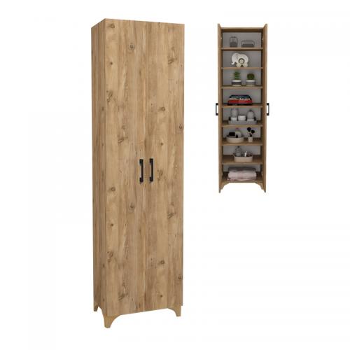 Ντουλάπα - Παπουτσοθήκη Lilly Megapap χρώμα pine oak 49x32x178εκ.