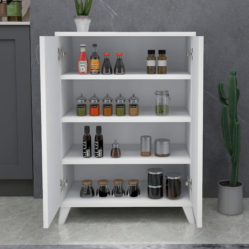 Ντουλάπι κουζίνας/μπάνιου - Παπουτσοθήκη μελαμίνης Lilly Megapap χρώμα λευκό 72x32,5x88εκ.