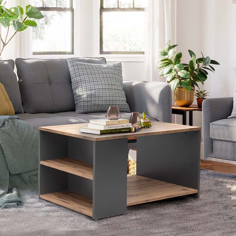 Τραπεζάκι σαλονιού Sylvia Megapap χρώμα pine oak - ανθρακί 90,2x59,2x48,1εκ. Τραπεζάκι σαλονιού Sylvia Megapap χρώμα pine oak - ανθρακί 90,2x59,2x48,1εκ.