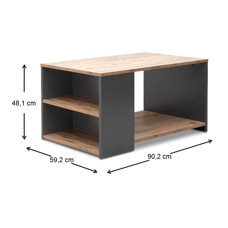 Τραπεζάκι σαλονιού Sylvia Megapap χρώμα pine oak - ανθρακί 90,2x59,2x48,1εκ. Τραπεζάκι σαλονιού Sylvia Megapap χρώμα pine oak - ανθρακί 90,2x59,2x48,1εκ.