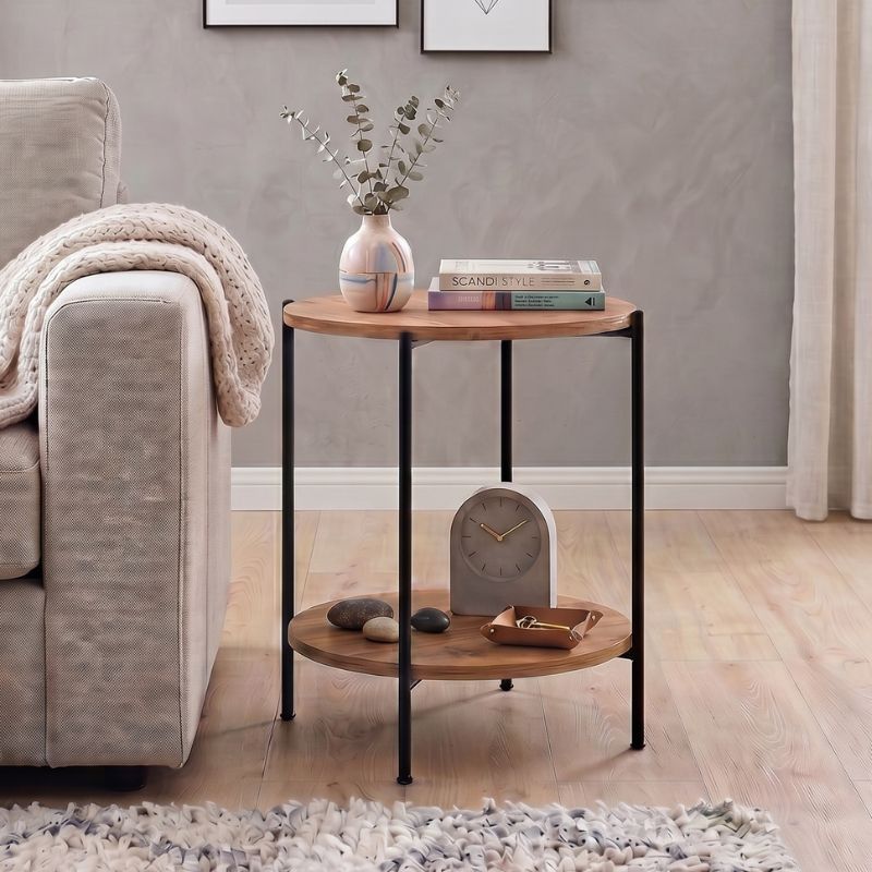 Τραπεζάκι βοηθητικό Argento Megapap χρώμα pine oak 43x43x60εκ. Τραπεζάκι βοηθητικό Argento Megapap χρώμα pine oak 43x43x60εκ.